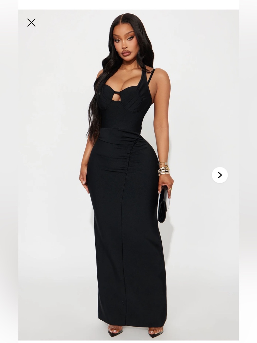 Zora Bandage Halter Maxi Dress - Black
